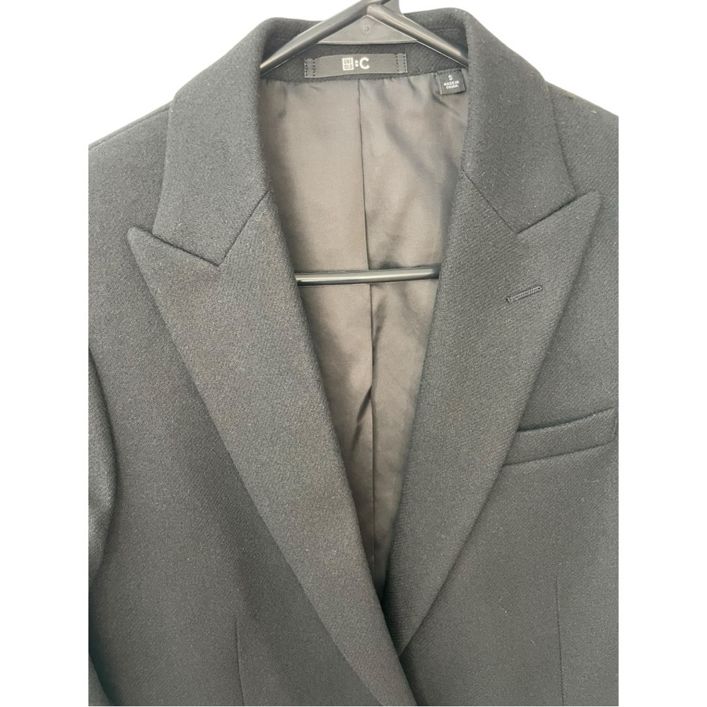 Uniqlo Tweed Tailored Women’s Wool Jacket Black 1 Button Size Small NWT - Picture 3 of 6
